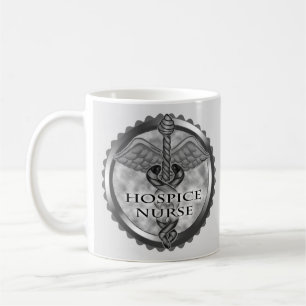 Grauer Caduceus Hospiz Krankenschwester Kaffeetasse