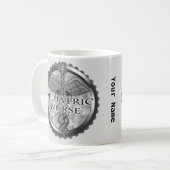 Grauer Caduceus Kinderkrankenschwester Kaffeetasse (Vorderseite Links)