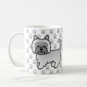 Grauer Cairn Terrier Hund Illustration & Pfoten Kaffeetasse