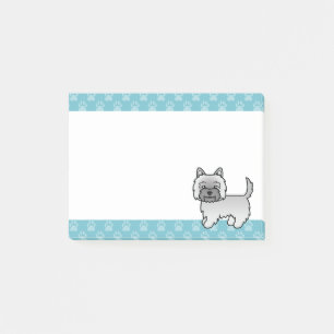 Grauer Cairn Terrier Süße Cartoon-Hunde-Illustrati Post-it Klebezettel