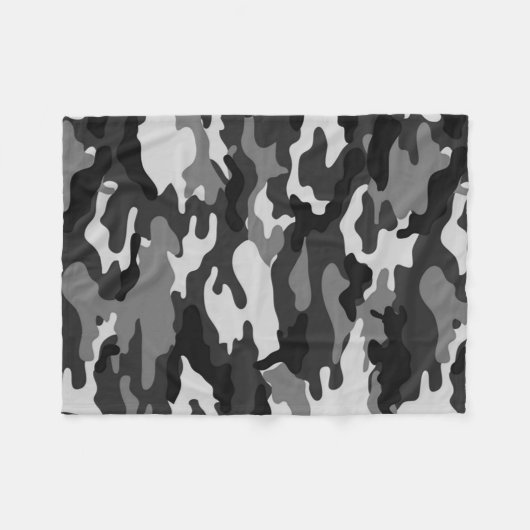 Grauer Camouflage Fleece Blankon (Vorderseite (Horizontal))