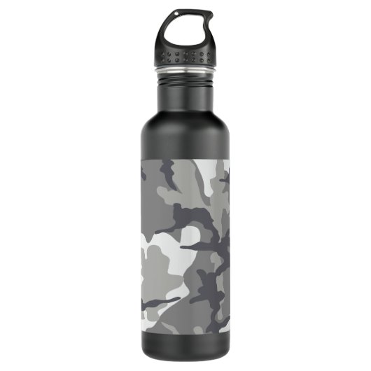 Grauer Camouflage-Stahl 24 Unze. Wasserflasche Edelstahlflasche (Vorderseite)