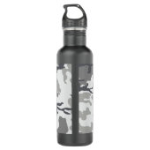 Grauer Camouflage-Stahl 24 Unze. Wasserflasche Edelstahlflasche (Rückseite)