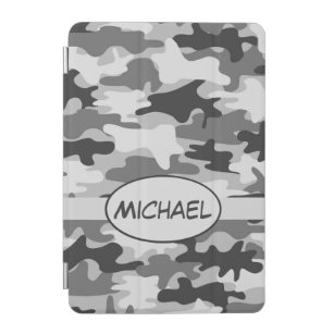 Grauer Camouflage-Tarnungs-Name personalisiert iPad Mini Hülle