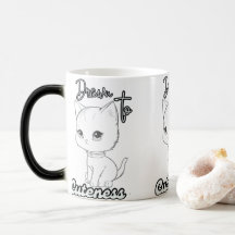 Grauer Cartoon Kitten mit Big Eyes