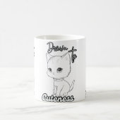 Grauer Cartoon Kitten mit Big Eyes Verwandlungstasse (Mittel)