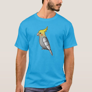 Grauer Cartoon-Nymphensittich-Papagei-Vogel T-Shirt