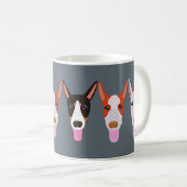 Grauer Cartoon Podenco Dog Faces Kaffeetasse (VorderseiteRechts)