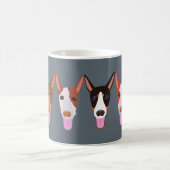 Grauer Cartoon Podenco Dog Faces Kaffeetasse (Mittel)
