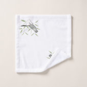 Grauer Catbird-Vogel-Kunst Badhandtuch Set (Waschlappen)