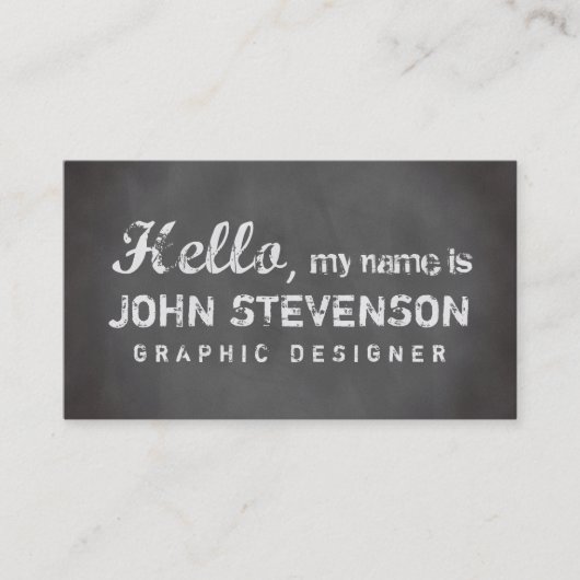 Grauer Chalkboard-Designer Visitenkarte (Vorderseite)
