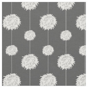 Grauer Cheerleader Pom Pom Muster Stoff