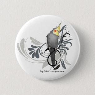 Grauer Cockatiel Button