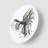Grauer Cockatiel Runde Wanduhr (Winkel)