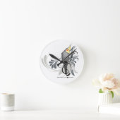 Grauer Cockatiel Runde Wanduhr (Zuhause)