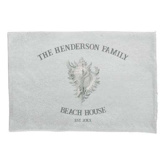 Grauer Conch Muschel Kissen Case Kissenbezug (Vorderseite)