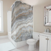 Grauer Curly-Marmor: Goldene Venen Duschvorhang (Beispiel)