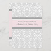 Grauer Damast-85. Geburtstags-Party Einladungen (Vorne/Hinten)