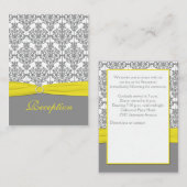 Grauer Damast mit gelber Empfang-Karte Begleitkarte (Vorne/Hinten)