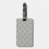 Grauer Damast QR CODE Gewohnheits-Gepäckanhänger Gepäckanhänger (Rückseite vertikal)