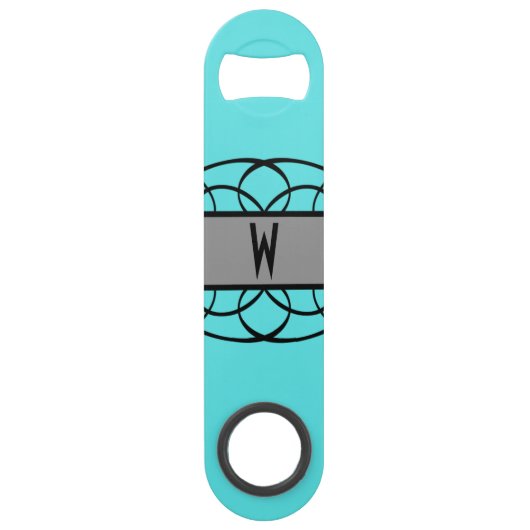 Grauer Deko Blüh Flaschenöffner (Vorderseite)