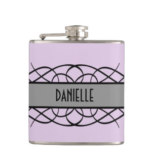 Grauer Deko Blühe Flask Flachmann