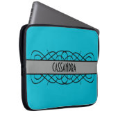 Grauer Deko Blühe Laptop Sleeve (Vorne Rechts)