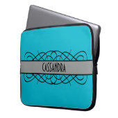 Grauer Deko Blühe Laptop Sleeve (Vorderseite Links)