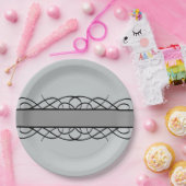 Grauer Deko Blühe Paper Teller (Party)