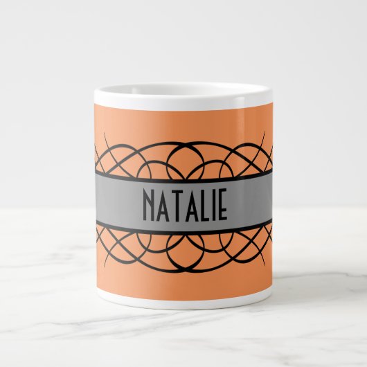 Grauer Deko Blühe Tasse (Vorderseite)