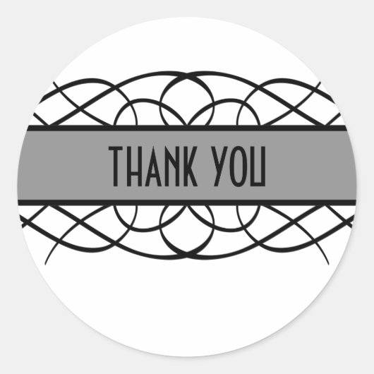 Grauer Deko Blühte Danke Stickers (Vorderseite)