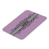 Grauer Deko Blühte Premium Magnet (Linke Seite)