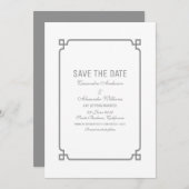 Grauer Deko Chic Save the Date einladen Einladung (Vorne/Hinten)