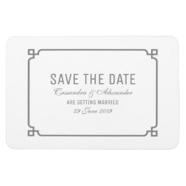 Grauer Deko Chic Save the Date Magnet