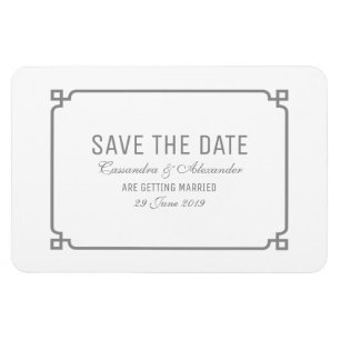 Grauer Deko Chic Save the Date Magnet
