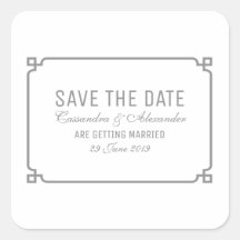 Grauer Deko Chic Save the Date