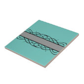 Grauer Deko Geblüht Fliese (Seite)