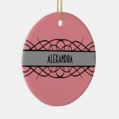 Grauer Deko Geblüht Keramik Ornament (Rechts)