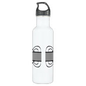 Grauer Deko Geblüht Trinkflasche (Rückseite)