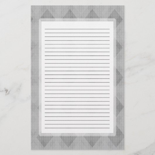 Grauer Diamant gezeichnetes Briefpapier (Vorderseite)