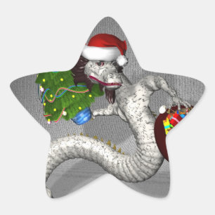 Grauer Drache Stern-Aufkleber