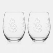 Grauer Drache Weinglas Ohne Stiel (Links)