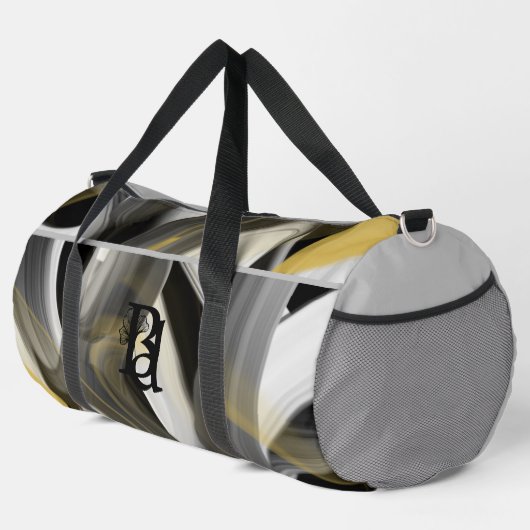 Grauer Duffel Bag Trend Abstrakt Black Gold Duffle Bag (Rechte Ecke)