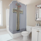 Grauer Duschvorhang (Beispiel)