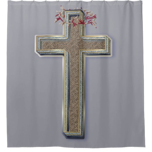 Grauer Duschvorhang (Vorderseite)