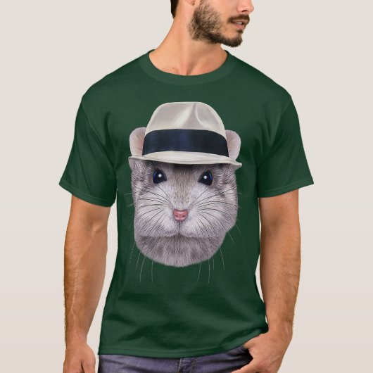 Grauer Dwarf Hamster mit Fedora Hat Premium T-Shirt (Vorderseite)