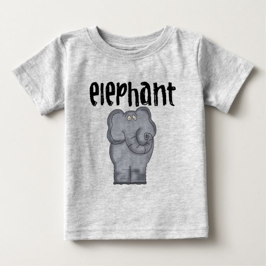 Grauer Elefant-Baby-Fußball-Bodysuit Baby T-shirt (Vorderseite)