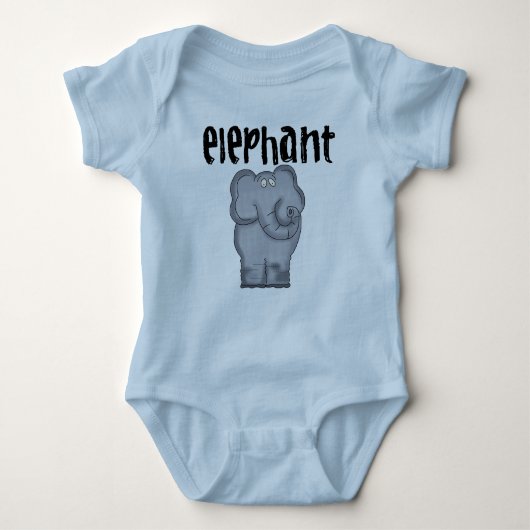 Grauer Elefant Baby Strampler (Vorderseite)