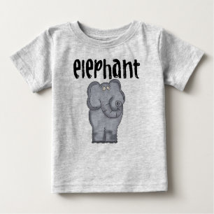Grauer Elefant Baby T-shirt
