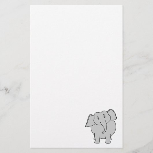 Grauer Elefant Briefpapier (Vorderseite)
